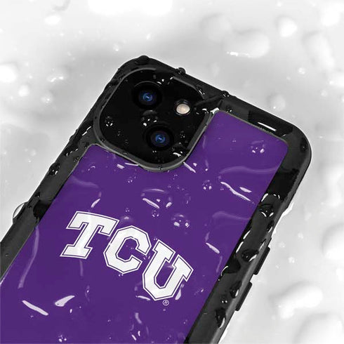 Texas Christian University TCU Horned Frogs iPhone 15 Plus Waterproof Case