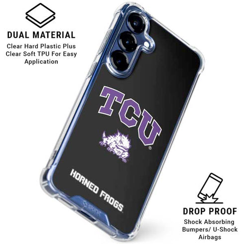 Texas Christian University TCU Horned Frogs Logo Galaxy S25 FE Clear Case