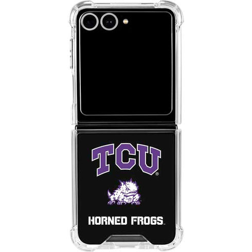 Texas Christian University TCU Horned Frogs Logo Galaxy Z Flip7 Clear Case