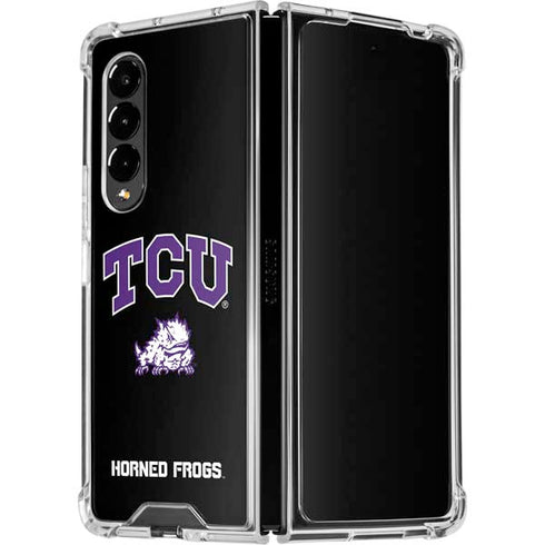 Texas Christian University TCU Horned Frogs Logo Galaxy Z Fold4 5G Clear Case