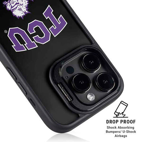 Texas Christian University TCU Horned Frogs Logo iPhone 14 Pro Max Kickstand Case