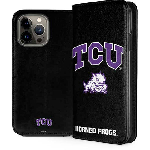 Texas Christian University TCU Horned Frogs Logo iPhone 15 Pro Max Folio Case