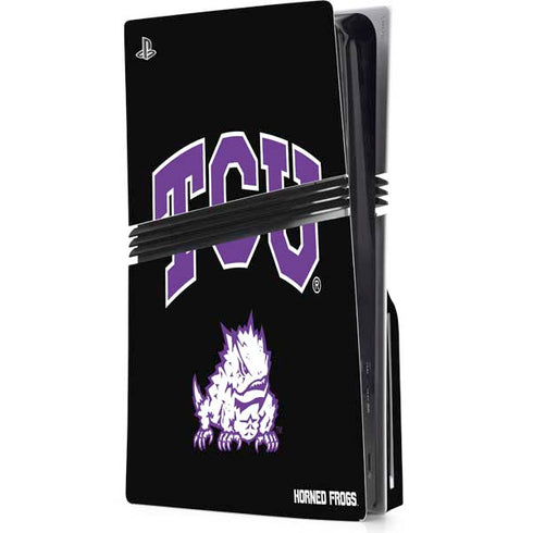 Texas Christian University TCU Horned Frogs Logo PS5 Pro Disk Console Skin