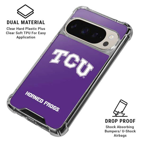 Texas Christian University TCU Horned Frogs Google Pixel 9 Pro XL Clear Case
