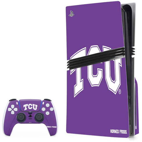 Texas Christian University TCU Horned Frogs PS5 Pro Disk Bundle Skin