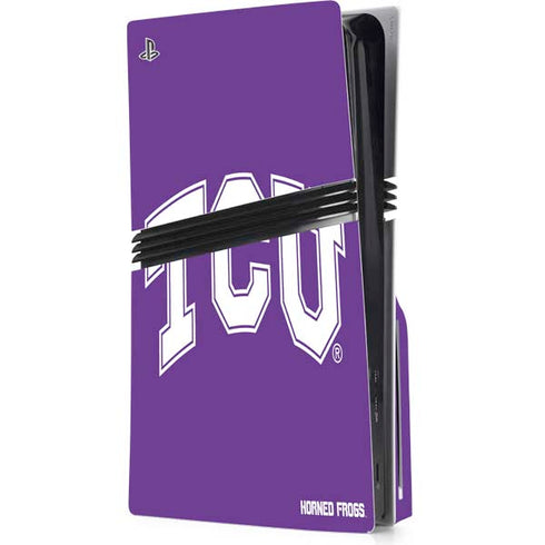 Texas Christian University TCU Horned Frogs PS5 Pro Disk Console Skin