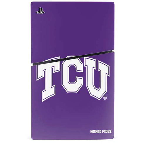 Texas Christian University TCU Horned Frogs PS5 Slim Disk Bundle Skin