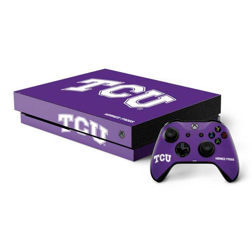 Texas Christian University TCU Horned Frogs Xbox One X Bundle Skin