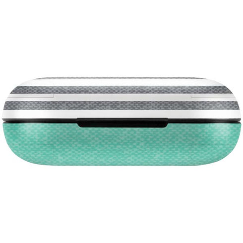 Teal and Grey Stripes Amazon Echo Buds Skin