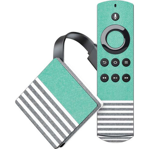 Teal and Grey Stripes Amazon Fire TV Skin
