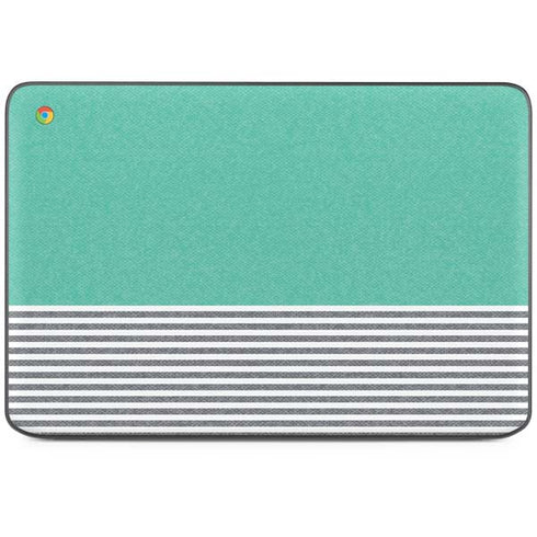 Teal and Grey Stripes HP Chromebook Skin