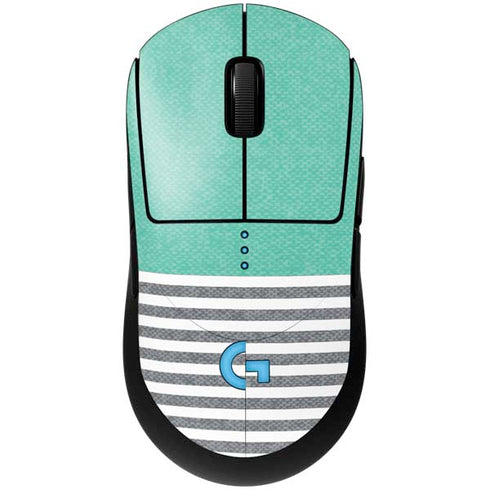 Teal and Grey Stripes G Pro Wireless Gaming Mouse Skin