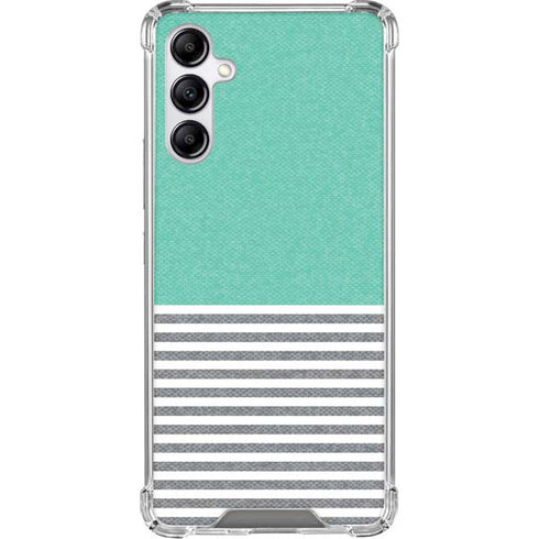 Teal and Grey Stripes Gabb Phone 4 Clear Case