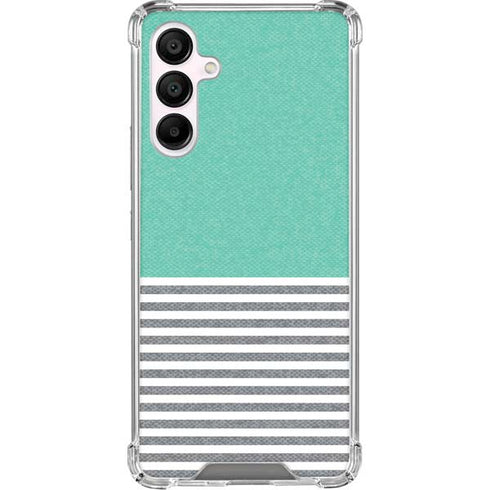 Teal and Grey Stripes Galaxy A16 5G Clear Case