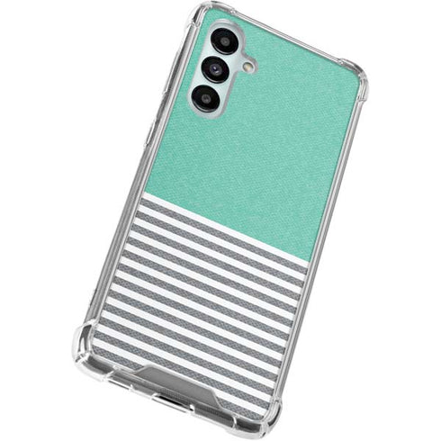 Teal and Grey Stripes Galaxy A16 5G Clear Case