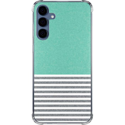 Teal and Grey Stripes Galaxy A35 5G Clear Case