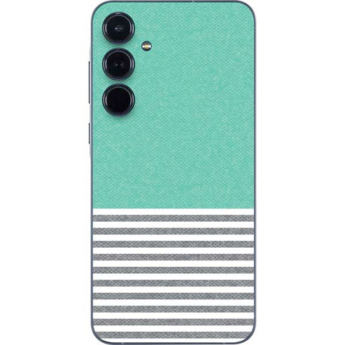 Teal and Grey Stripes Galaxy A35 5G Skin