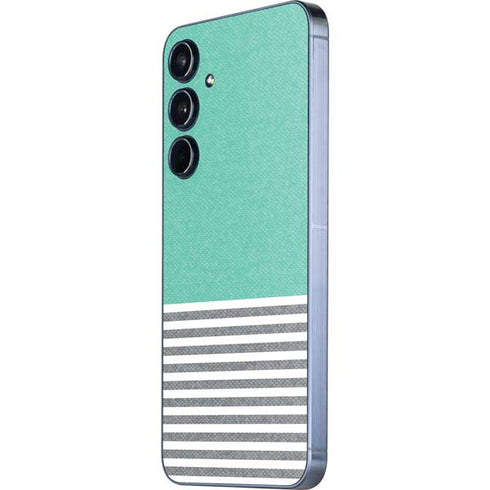 Teal and Grey Stripes Galaxy A35 5G Skin