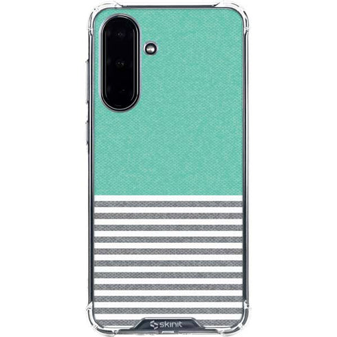 Teal and Grey Stripes Galaxy A36 5G Clear Case