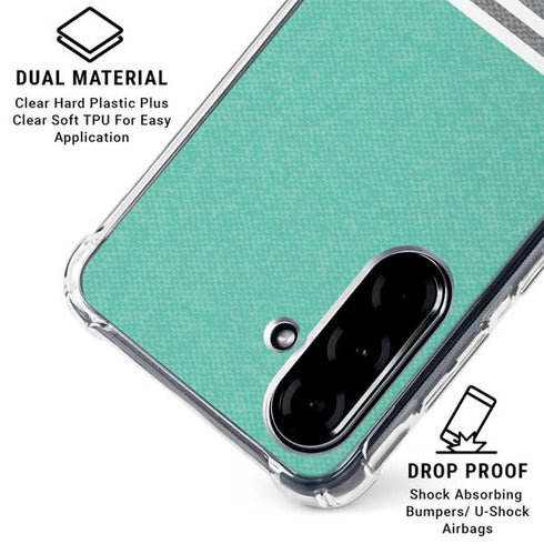 Teal and Grey Stripes Galaxy A36 5G Clear Case