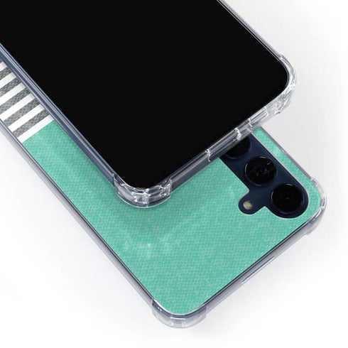 Teal and Grey Stripes Galaxy A55 5G Clear Case