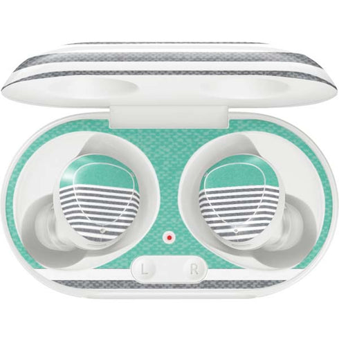 Teal and Grey Stripes Galaxy Buds Plus Skin