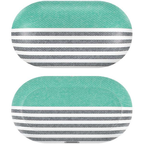 Teal and Grey Stripes Galaxy Buds Plus Skin