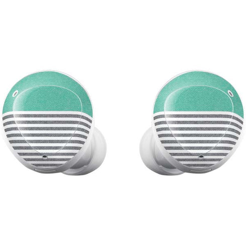 Teal and Grey Stripes Galaxy Buds Plus Skin