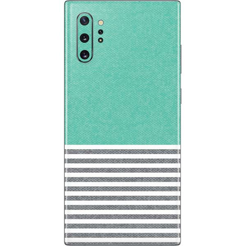 Teal and Grey Stripes Galaxy Note 10 Plus Skin