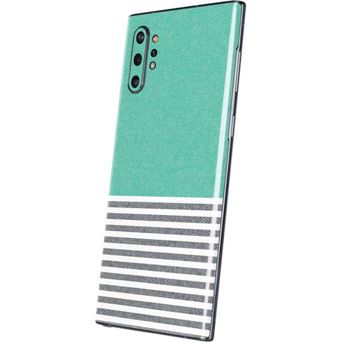 Teal and Grey Stripes Galaxy Note 10 Plus Skin