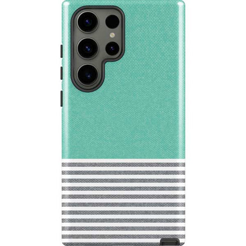 Teal and Grey Stripes Galaxy S23 Ultra Pro Case