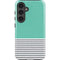 Teal and Grey Stripes Galaxy S25 Impact Case