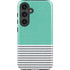 Teal and Grey Stripes Galaxy S25 Impact Case