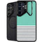 Teal and Grey Stripes Galaxy S24 Kickstand Case