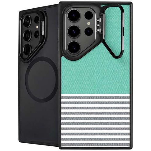 Teal and Grey Stripes Galaxy Cases