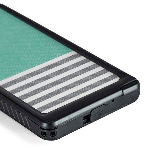 Teal and Grey Stripes Galaxy S24 Ultra Waterproof Case