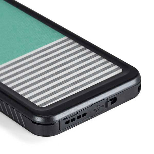 Teal and Grey Stripes Galaxy S24 Waterproof Case