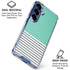 Teal and Grey Stripes Galaxy S25 Clear Case