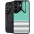 Teal and Grey Stripes Galaxy S26 Kickstand Case