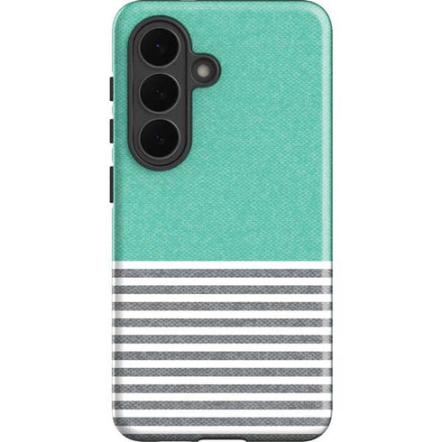 Teal and Grey Stripes Galaxy S26 Plus Impact Case