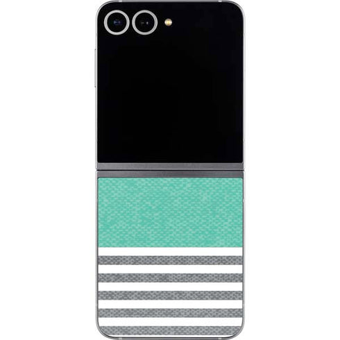 Teal and Grey Stripes Galaxy Z Flip6 Skin