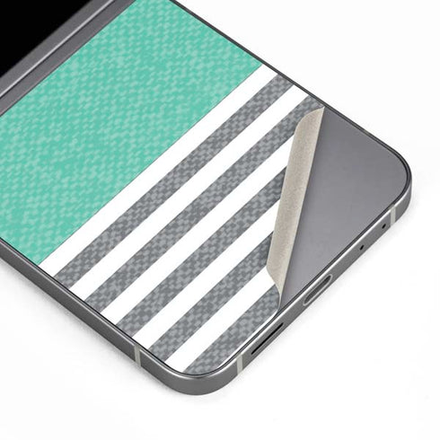 Teal and Grey Stripes Galaxy Z Flip6 Skin
