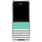 Teal and Grey Stripes Galaxy Z Flip6 Clear Case