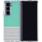 Teal and Grey Stripes Galaxy Z Fold5 5G Clear Case