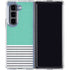 Teal and Grey Stripes Galaxy Z Fold5 5G Clear Case