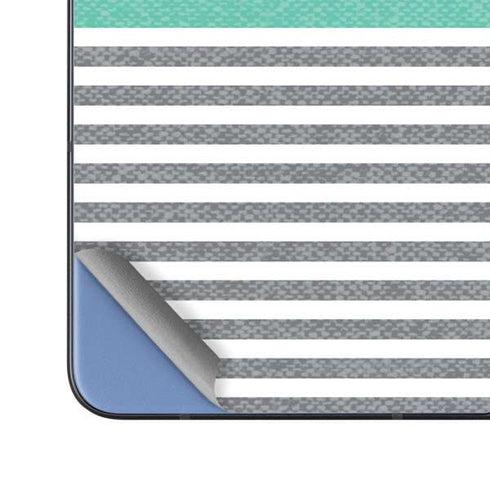 Teal and Grey Stripes Galaxy Z Fold5 5G Skin