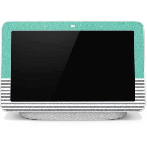 Teal and Grey Stripes Google Home Hub Skin
