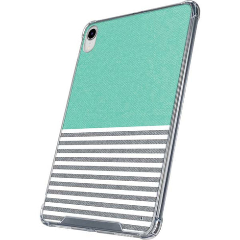 Teal and Grey Stripes iPad 11th Gen (2025) Clear Case