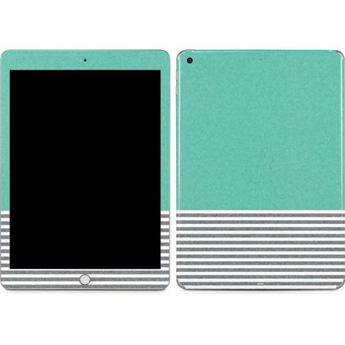 Teal and Grey Stripes Apple iPad Skin
