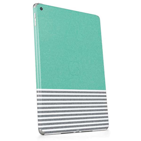 Teal and Grey Stripes Apple iPad Skin